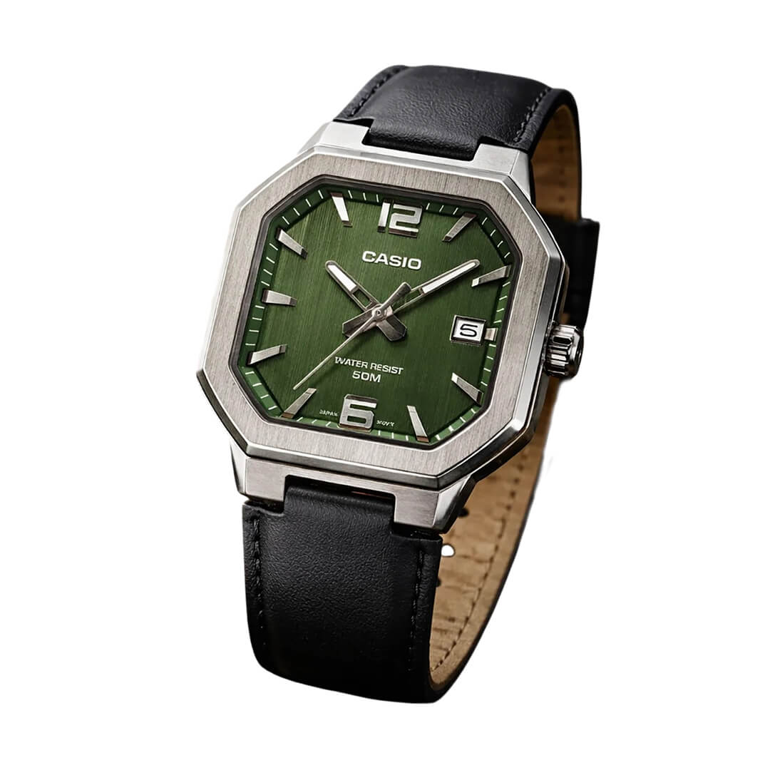 RELOJ CASIO MTP-B195L-3AV HOMBRE CUERO NEGRO - 2