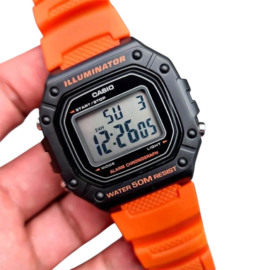 RELOJ CASIO W-218H-4B2VDF HOMBRE RESINA NARANJA - 2