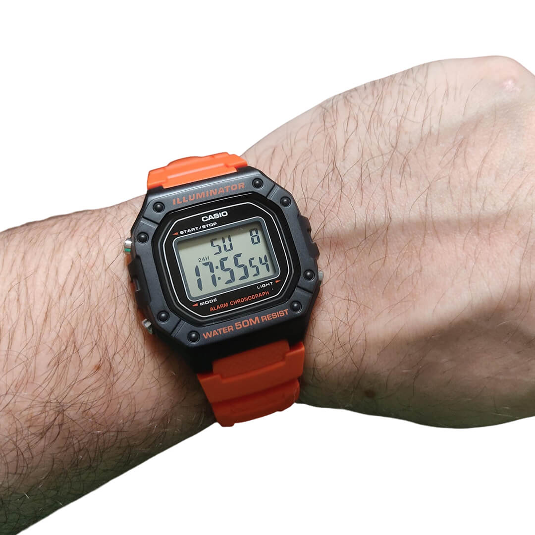 RELOJ CASIO W-218H-4B2VDF HOMBRE RESINA NARANJA - 4