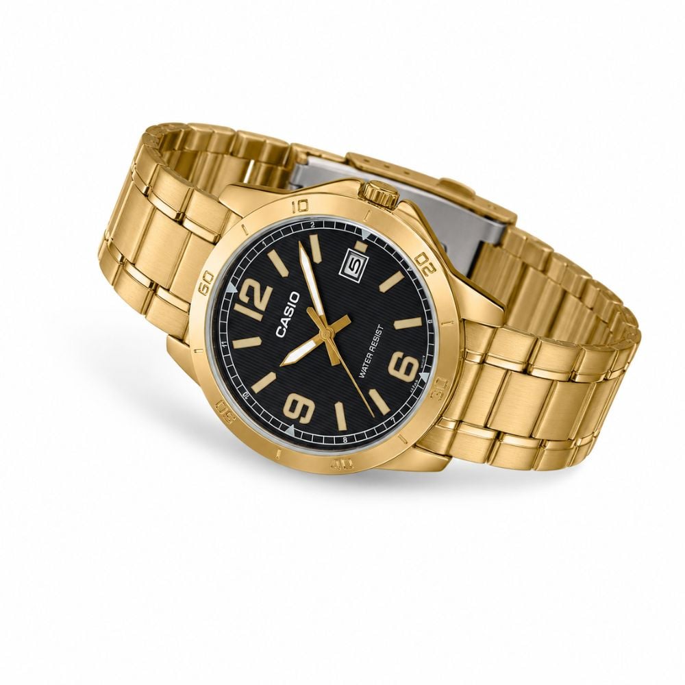 RELOJ CASIO MTP-V004G-1B HOMBRE DORADO NEGRO - 2