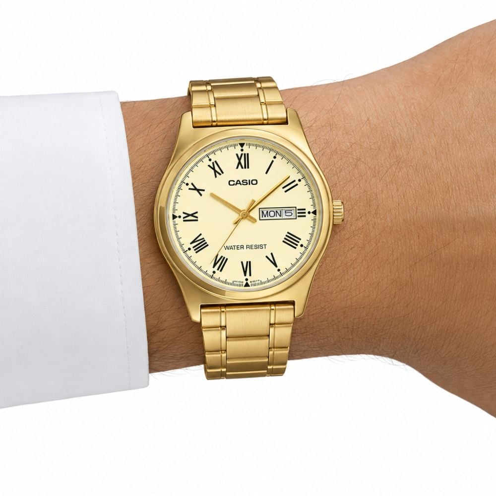 RELOJ CASIO MTP-V006G-9B HOMBRE DORADO CHAMPÁN - 3