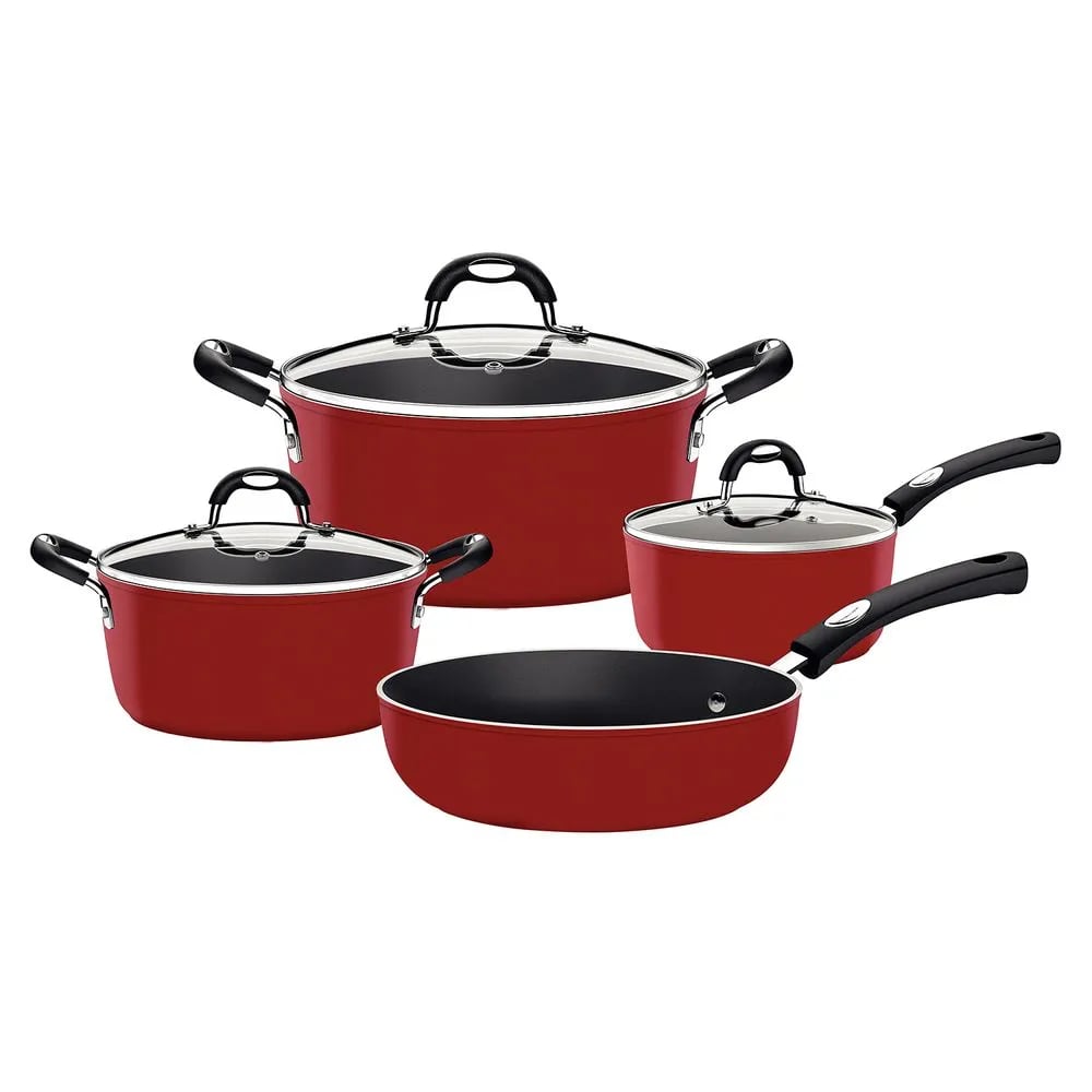JUEGO DE OLLAS DE ALUMINIO MÓNACO ROJO X 7 PIEZAS - 20099432 - 1
