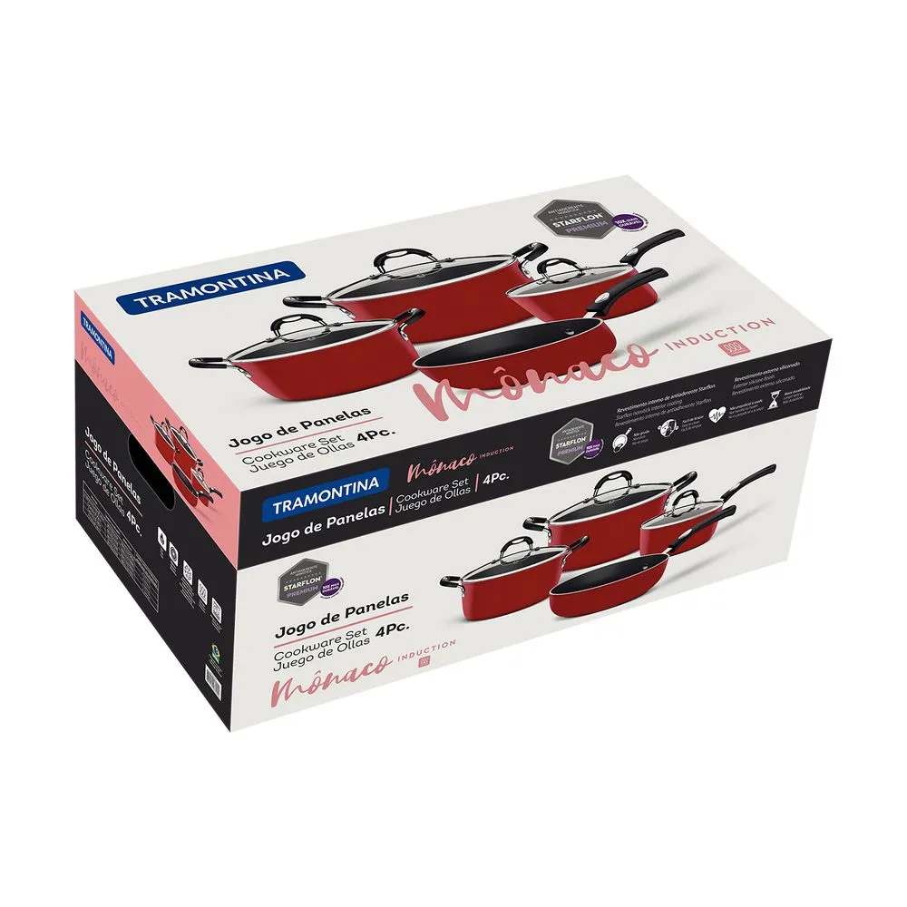 JUEGO DE OLLAS DE ALUMINIO MÓNACO ROJO X 7 PIEZAS - 20099432 - 3