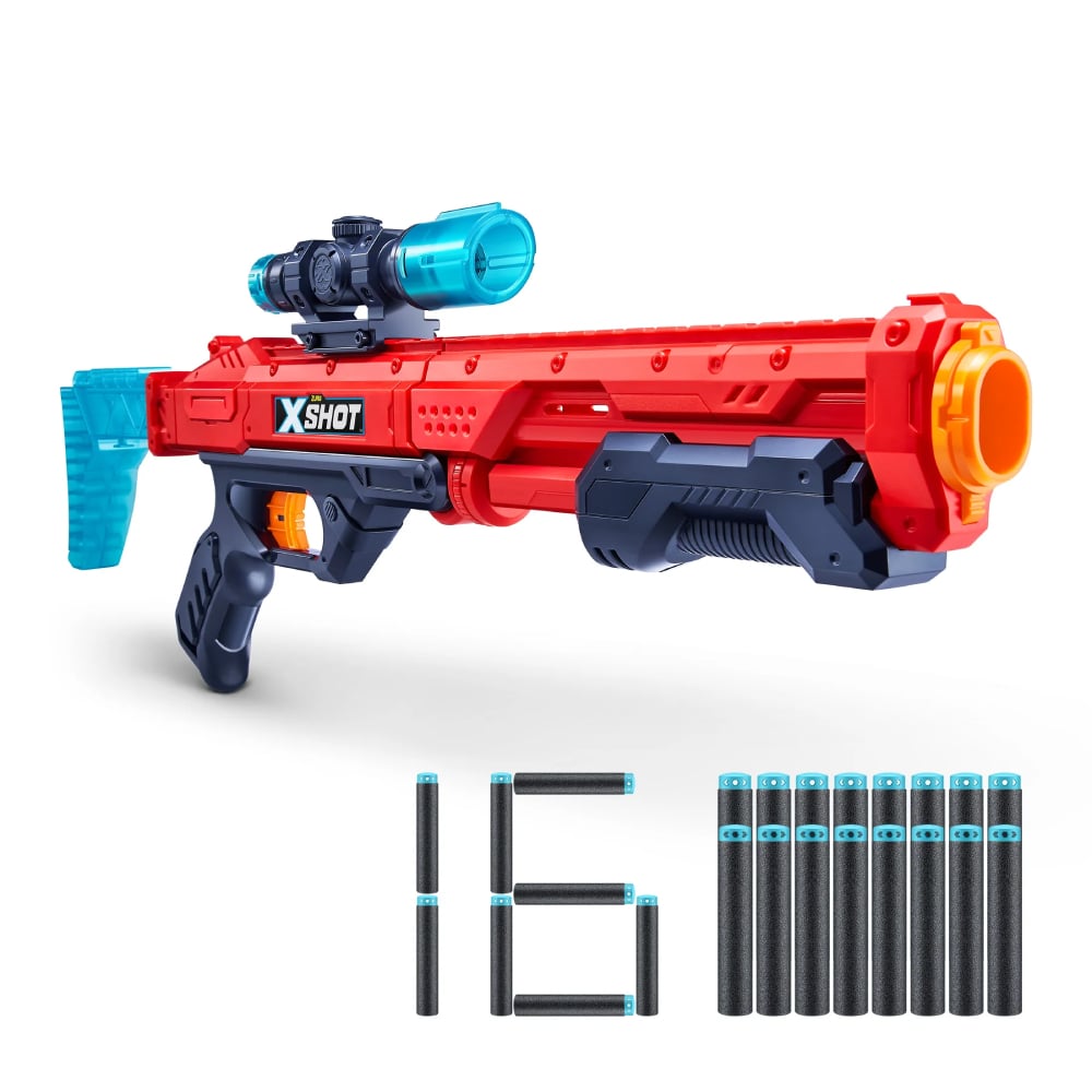 X-SHOT LANZADOR DE DARDOS OJO DE HALCÓN CON MIRA TELESCÓPICA Y SET DE 12 DARDOS + 5 OBJETIVOS - 1
