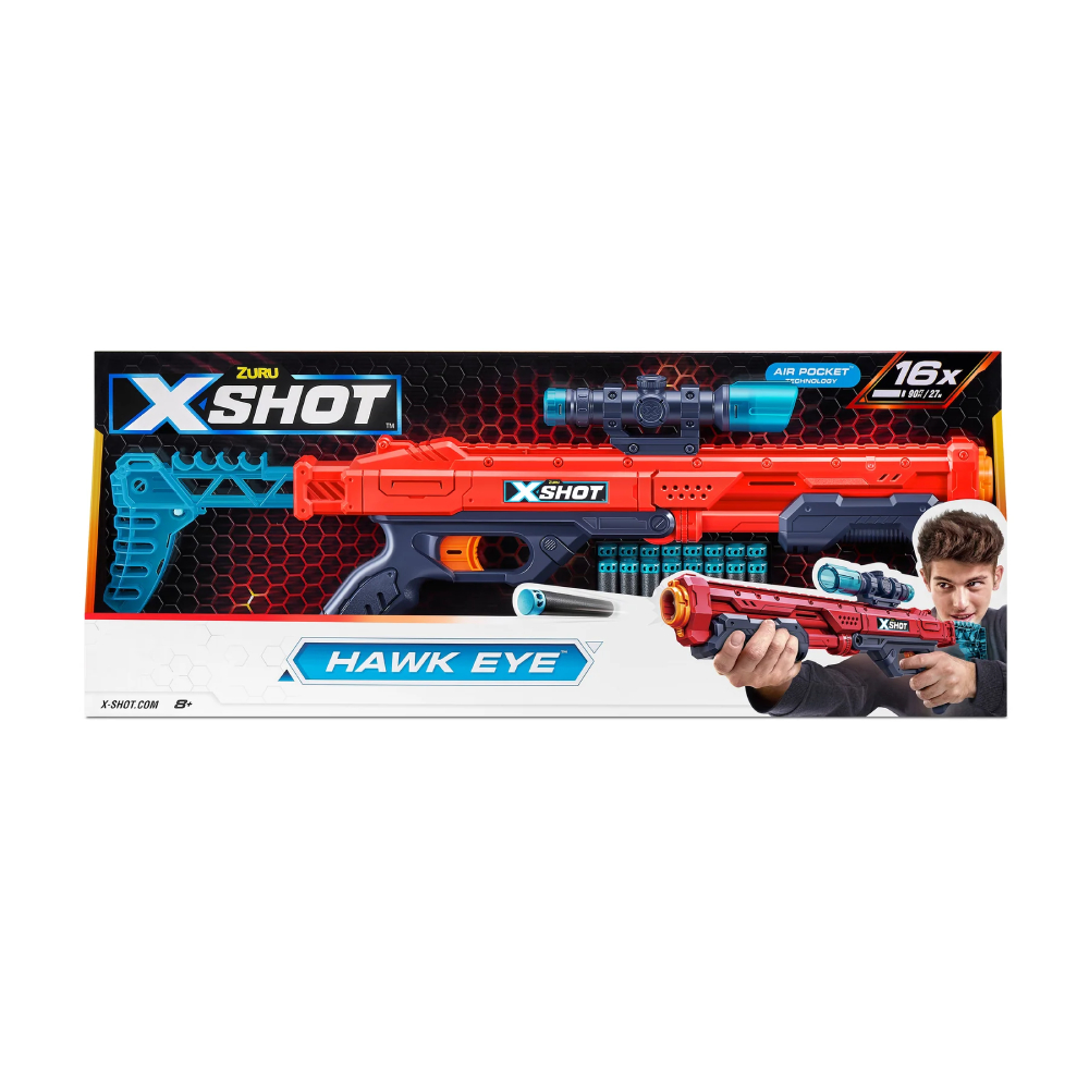 X-SHOT LANZADOR DE DARDOS OJO DE HALCÓN CON MIRA TELESCÓPICA Y SET DE 12 DARDOS + 5 OBJETIVOS - 2