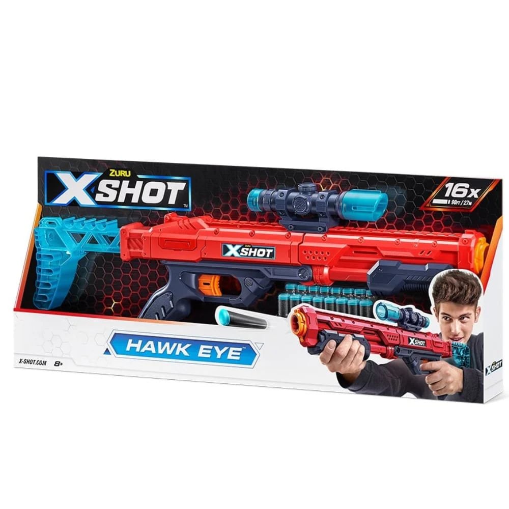 X-SHOT LANZADOR DE DARDOS OJO DE HALCÓN CON MIRA TELESCÓPICA Y SET DE 12 DARDOS + 5 OBJETIVOS - 3
