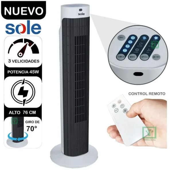 VENTILADOR TIPO TORRE BLANCO SOLE MODELO SOLAIR019 - 1