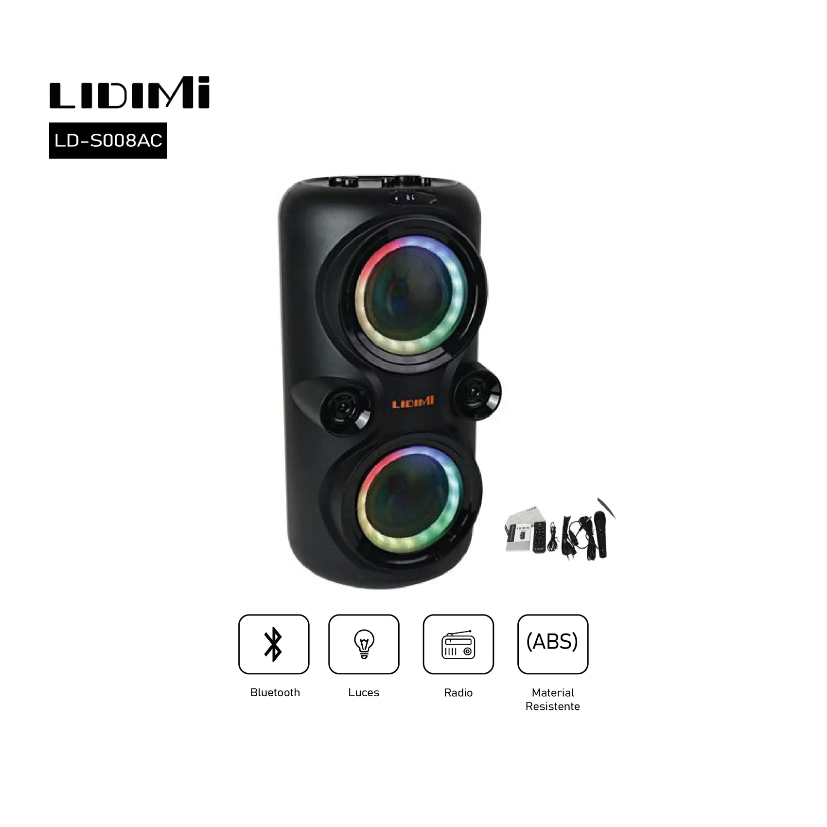 Lidimi LD-S008AC – Parlante Bluetooth Portátil 70W con Sonido Envolvente - 1