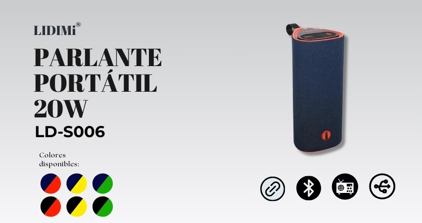 LIDIMI LD-S006 – PARLANTE BLUETOOTH PORTÁTIL 20W CON SONIDO ENVOLVENTE - 5