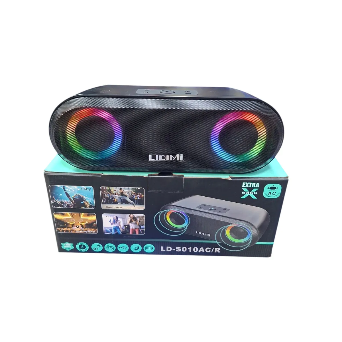 MINI PARLANTE BLUETOOTH LIDIMI LD-S010 – 40W DE POTENCIA, SONIDO ENVOLVENTE Y FÁCIL TRANSPORTE - 5