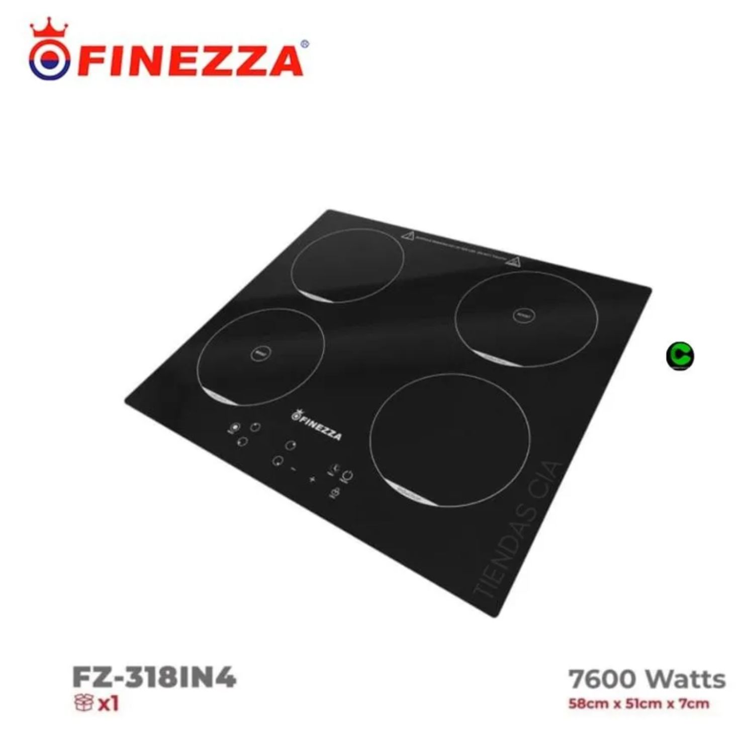 COCINA DE INDUCCION FINEZZA CUATRO HORNILLAS PARA COCINA NEGRO - 2