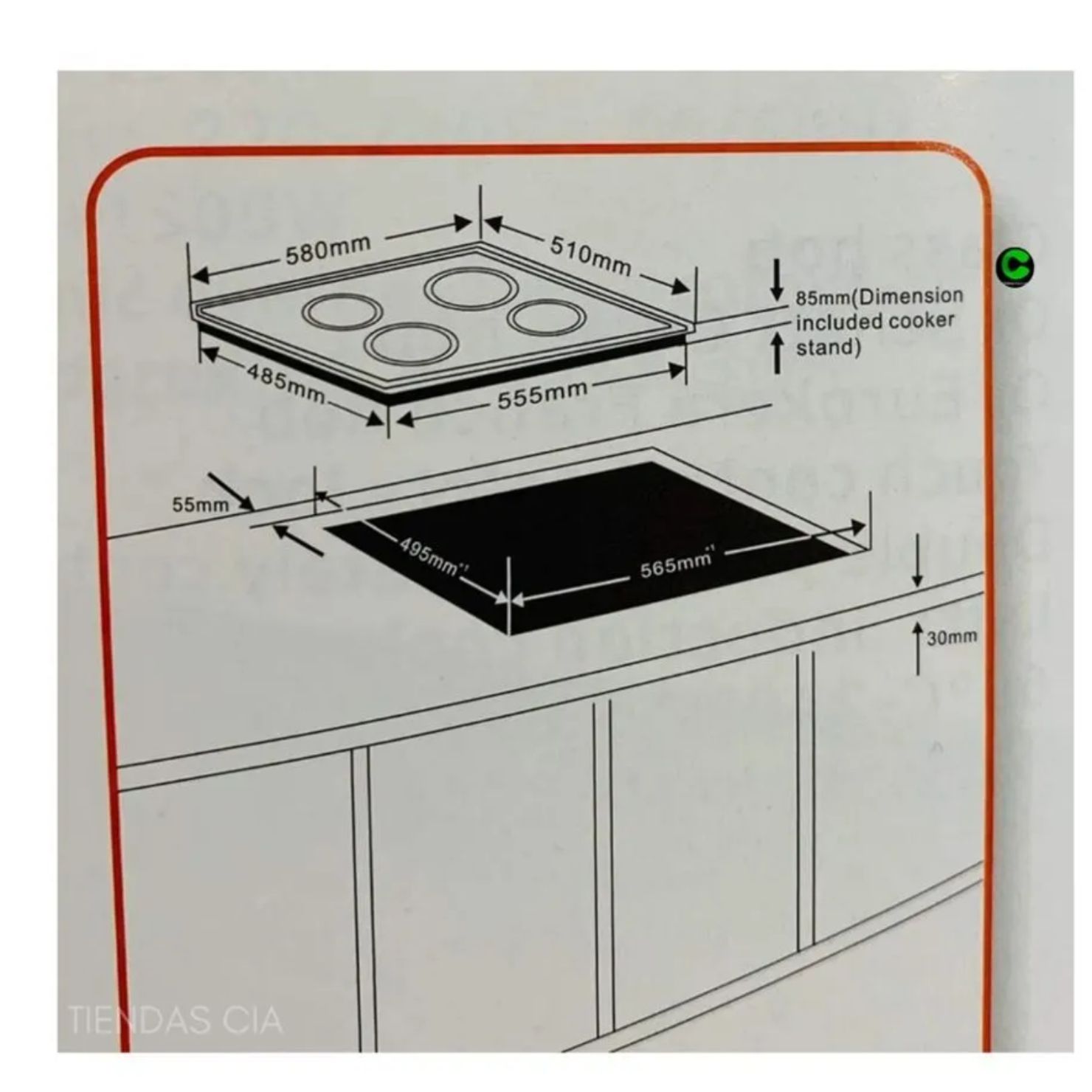 COCINA DE INDUCCION FINEZZA CUATRO HORNILLAS PARA COCINA NEGRO - 4