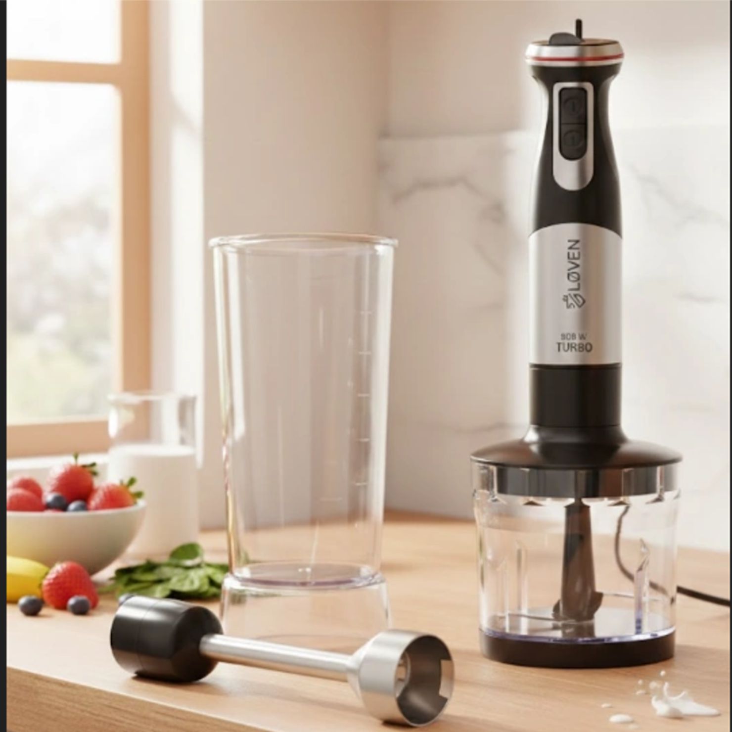 BATIDORA DE INMERSION LOVEN MP800CLA 800W ACERO 1L - 1
