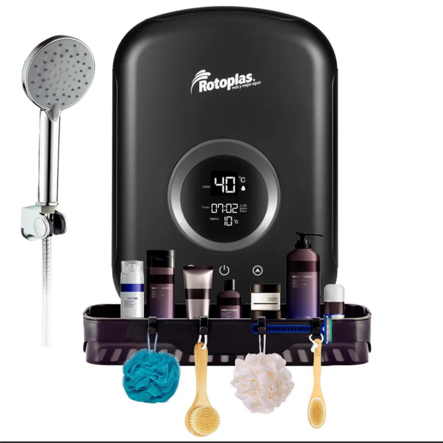 RAPIDUCHA ELECTRICA ROTOPLAS SENSATION MAX BLACK 5500W USO DOMESTICO - 1