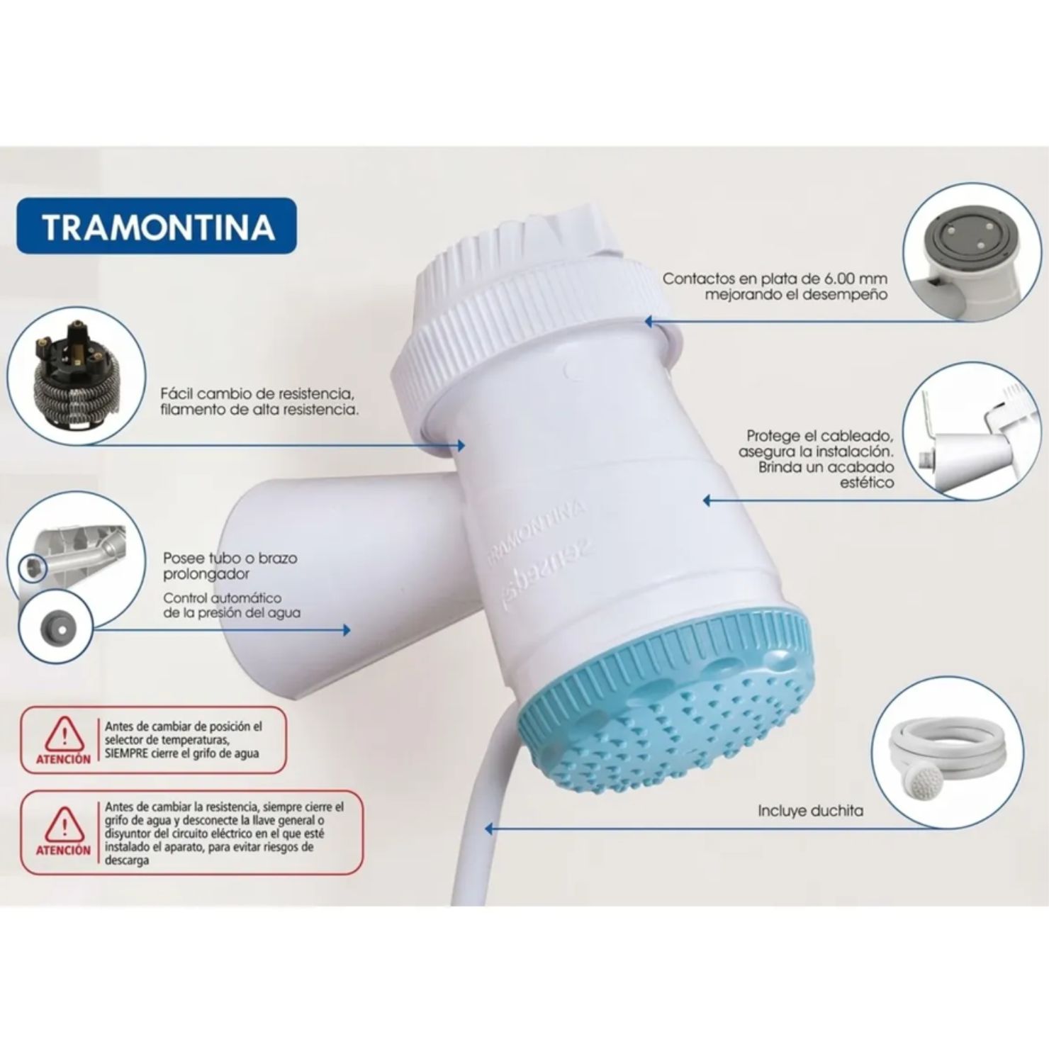 TERMA ELECTRICA TRAMONTINA 5500W TRES TEMPERATURAS DISENO COMPACTO - 4