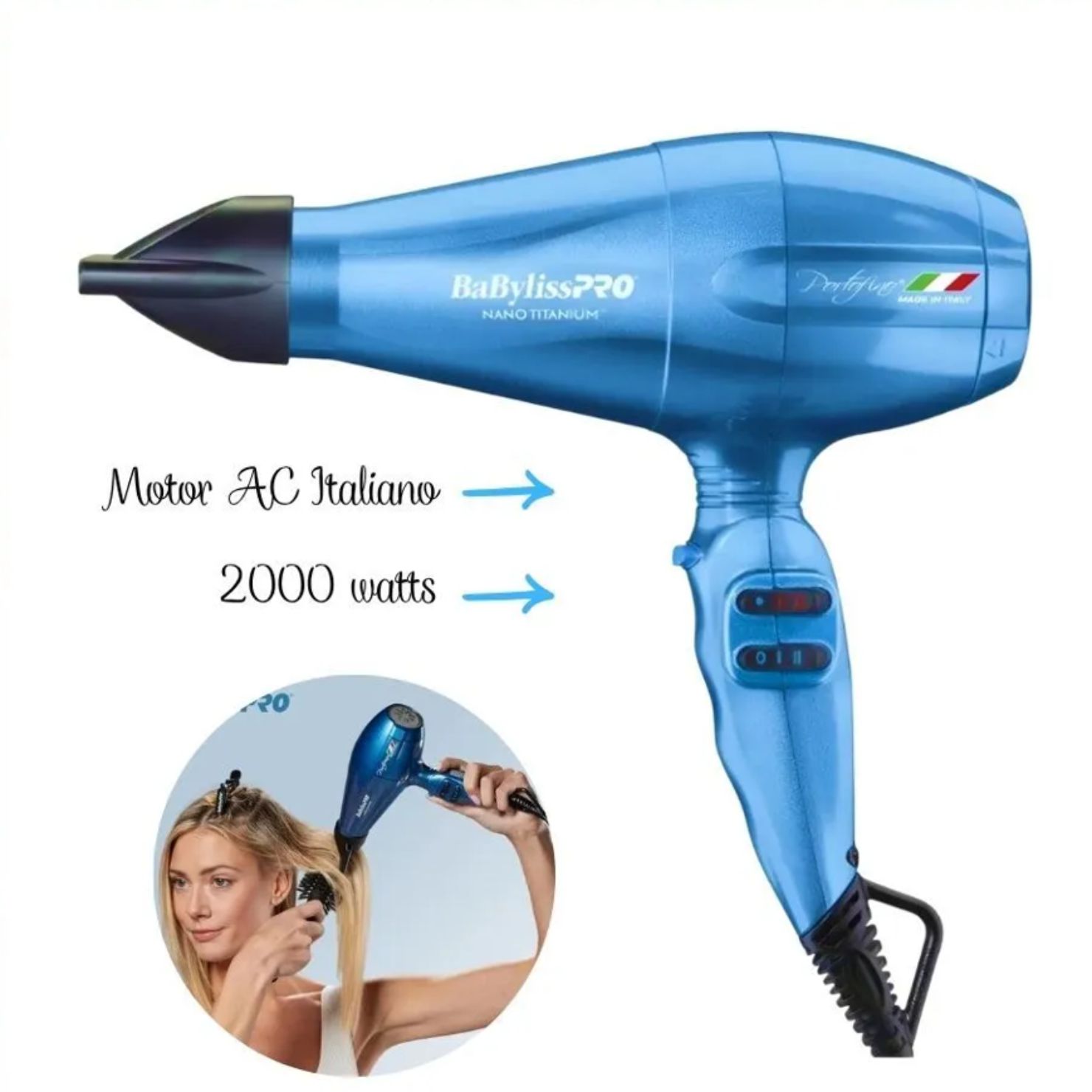 SECADORA PROFESIONAL BABYLISSPRO PORTOFINO AZUL USO SALON - 3