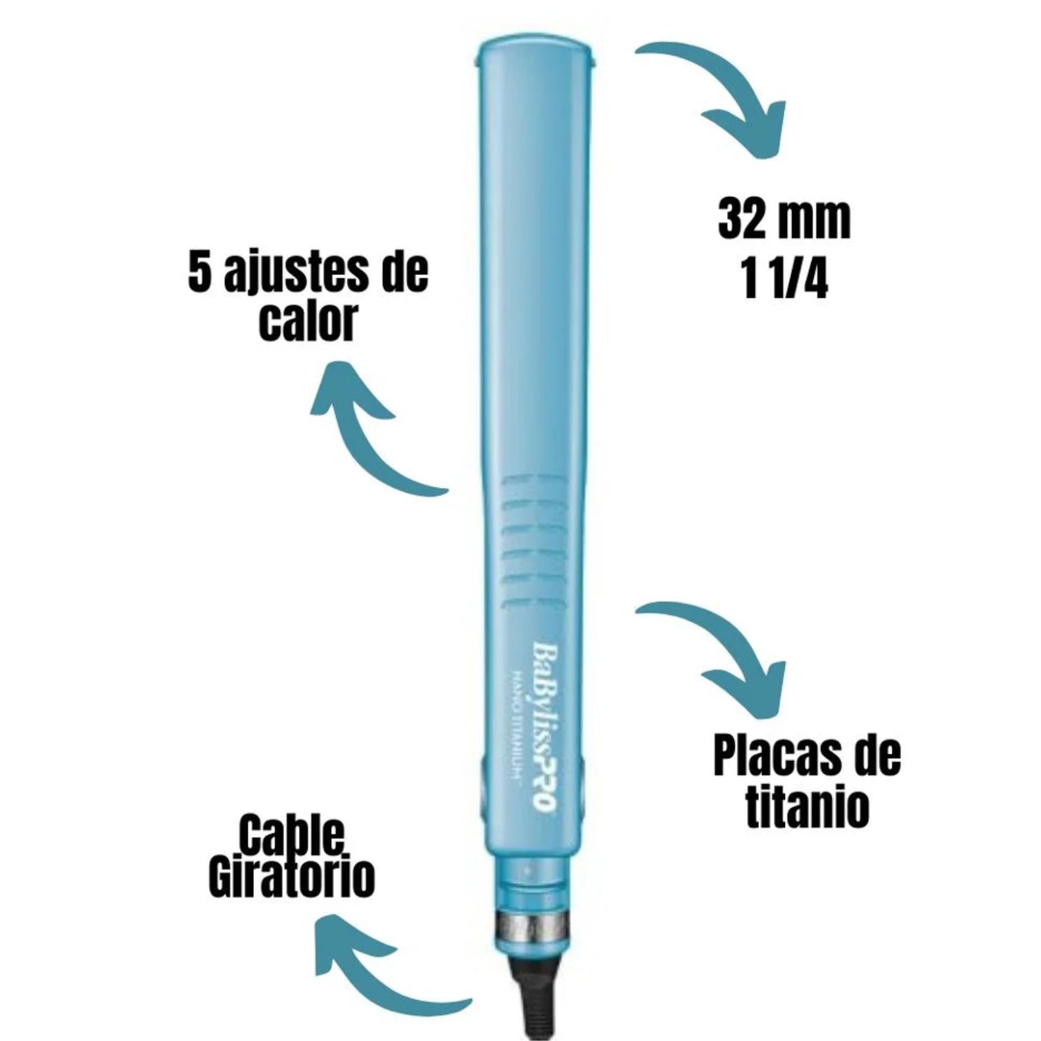 PLANCHA PARA CABELLO BABYLISS PRO 32 MM DUAL IONIC 450F - 2