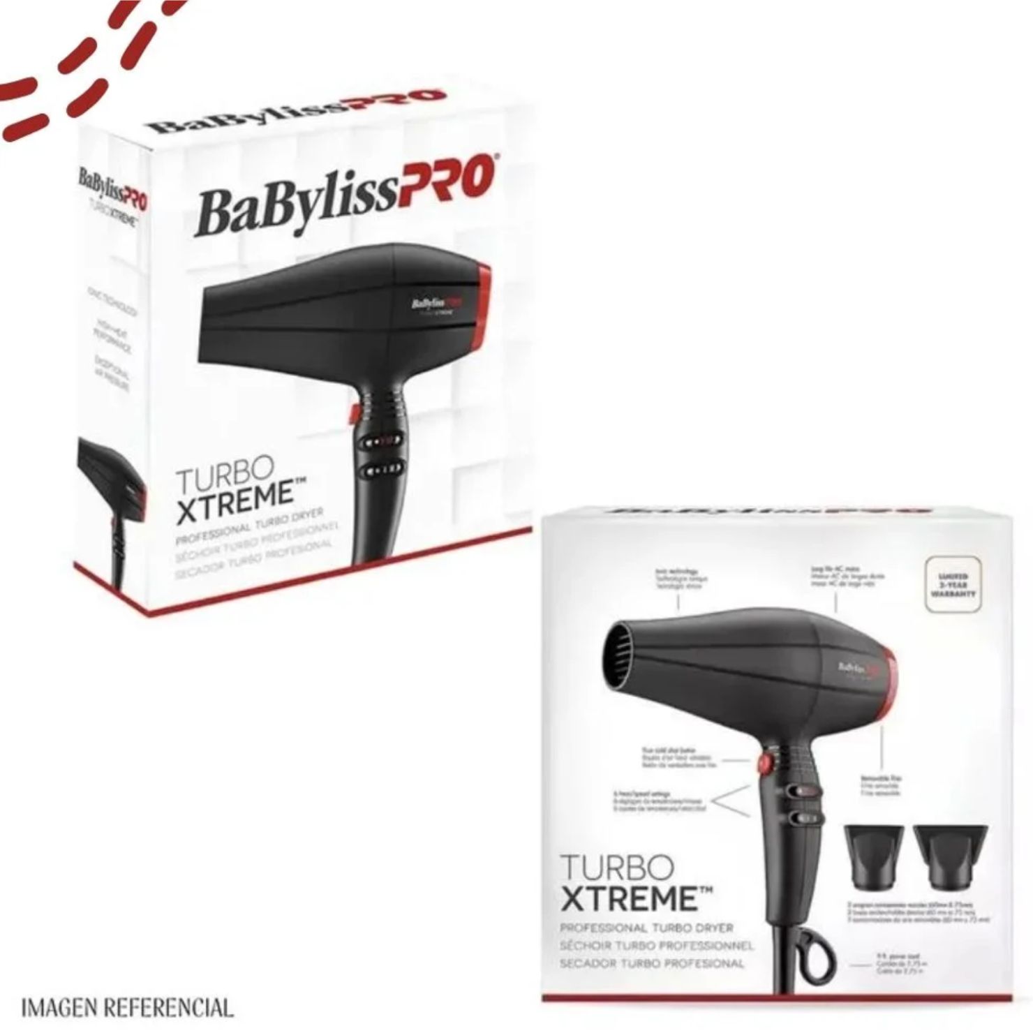 SECADORA PROFESIONAL BABYLISSPRO IONICA 2200W TURBO XTREME - 5