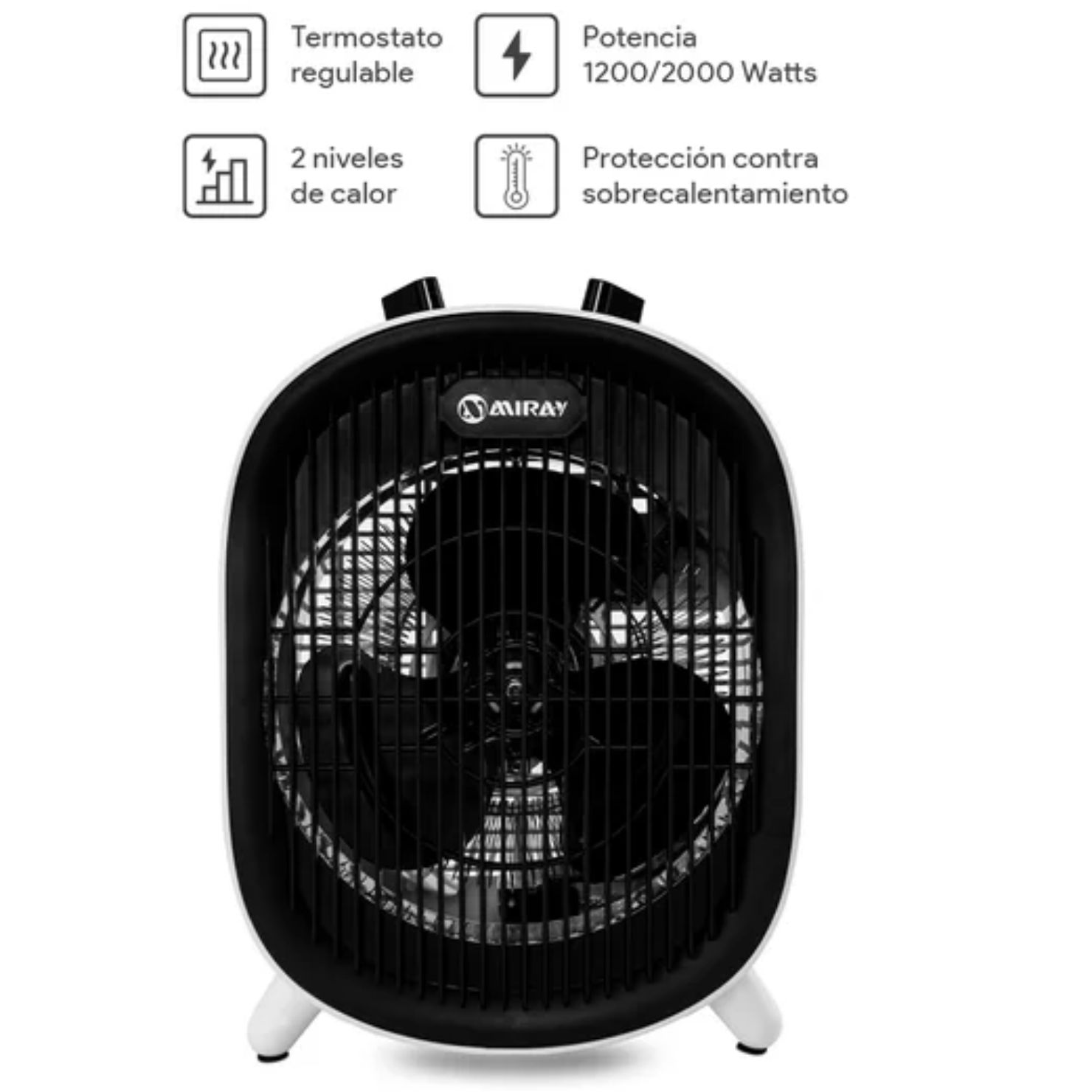 CALEFACTOR ELÉCTRICO MIRAY ETM-38 PARA ESPACIOS DE HASTA 12 M² - 3