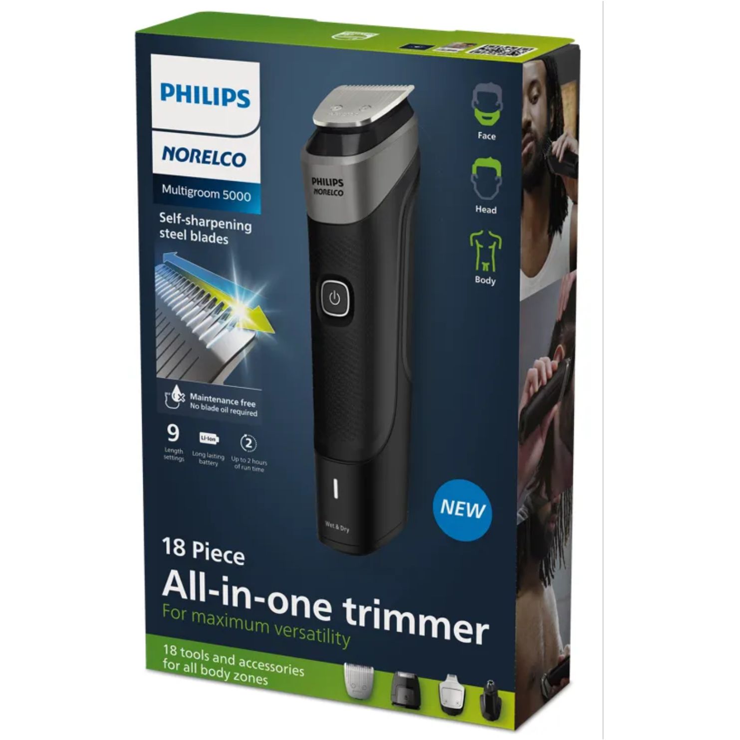 MULTIGROOMER PHILIPS NORELCO MG5900 49 18 PIEZAS PARA BARBA CABELLO Y CUERPO - 2