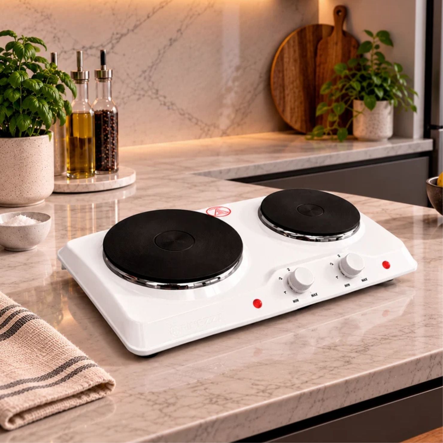 COCINA FINEZZA 2 HORNILLAS ELÉCTRICAS FZ-204D4B POTENCIA 2250W - 3