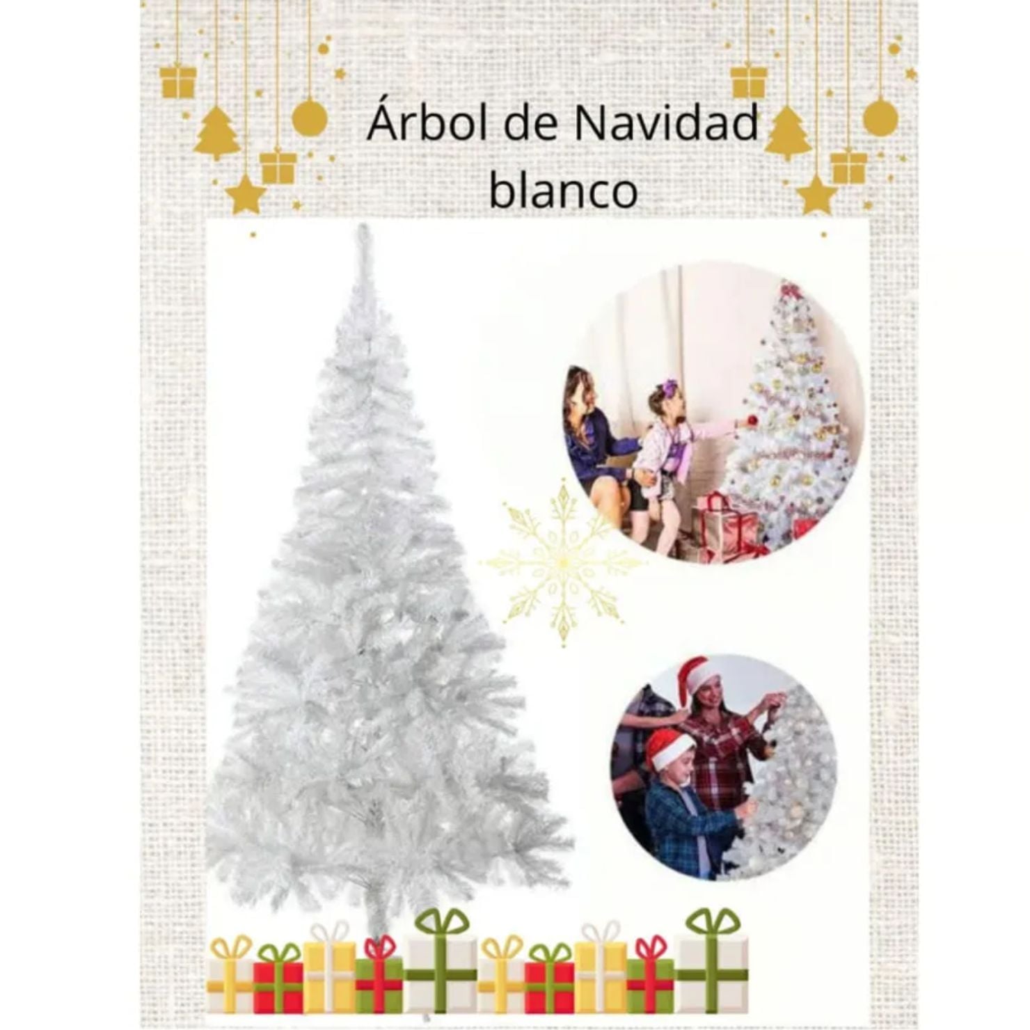 ÁRBOL DECORATIVO BLANCO PREMIUM DE 240 CM BLA-240 - 1
