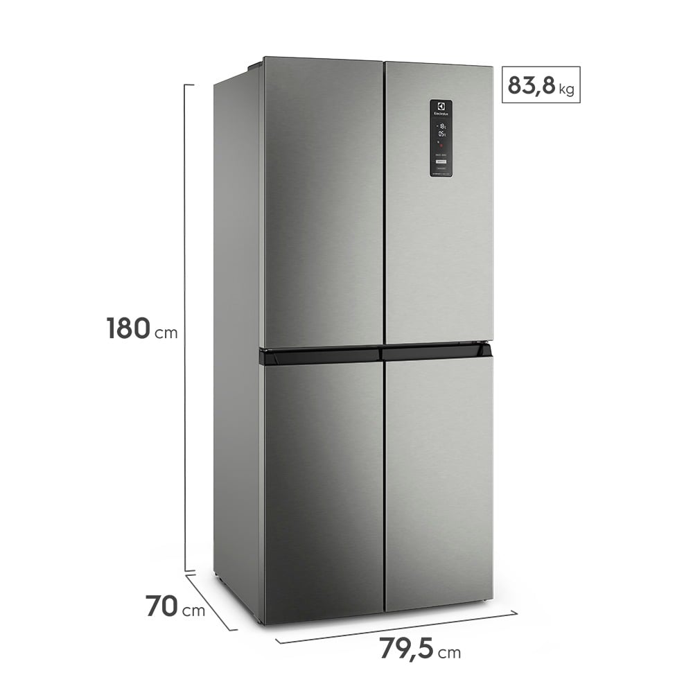 Refrigerador Multi Door Electrolux No frost Inverter 421 L Gris ERQU40E2HWS - 2