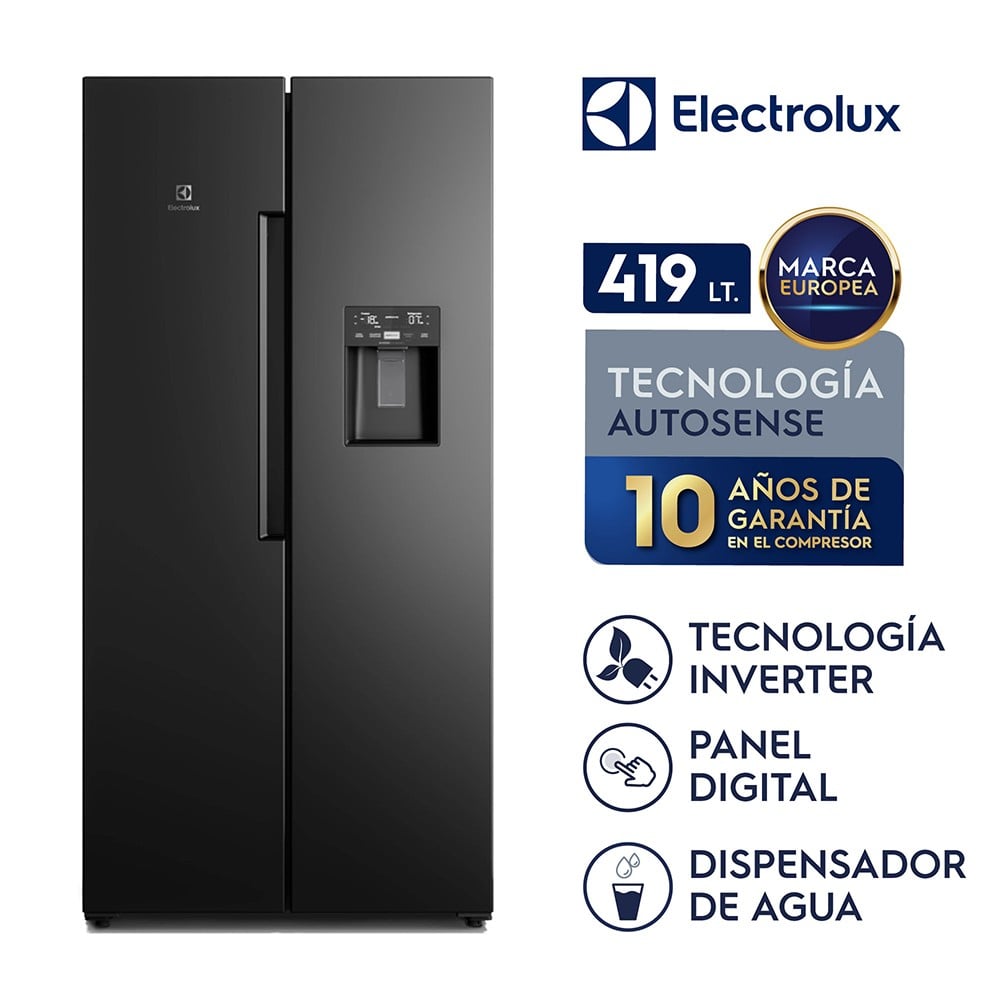 Refrigeradora Side By Side Electrolux Frost Free Inverter 419L Efficient Con Autosense ERS45F2P5EB - 1