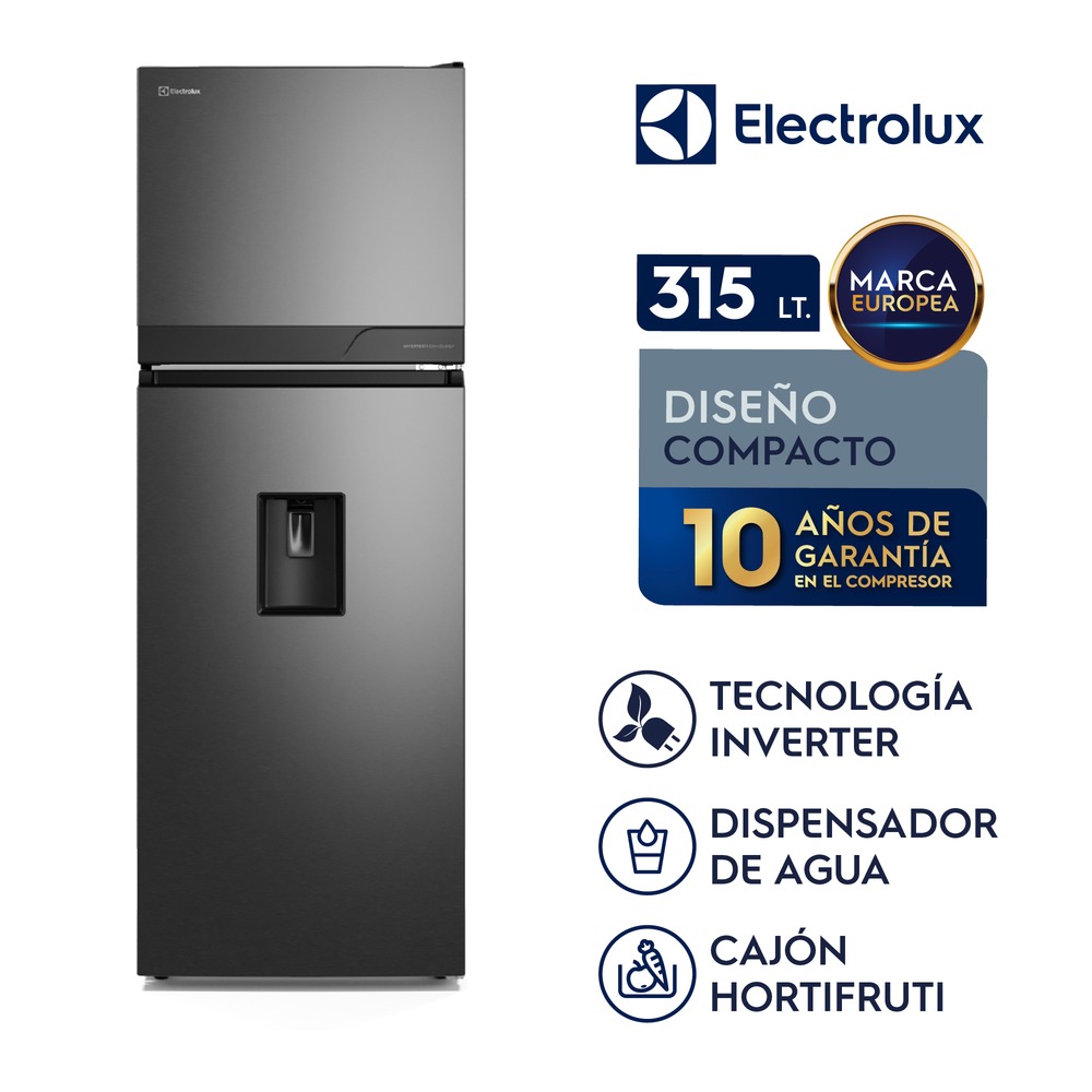 Refrigeradora Top Freezer Electrolux Con Dispensador 315L No Frost Negro ERT34A2P6DC - 1