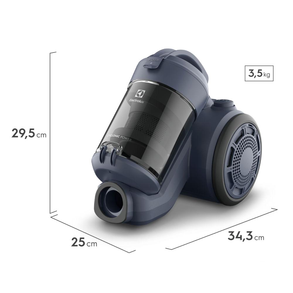 Aspiradora Sin Bolsa Electrolux 1500W Ciclónica y Filtro Hepa Efficient Azul ABS05 - 2