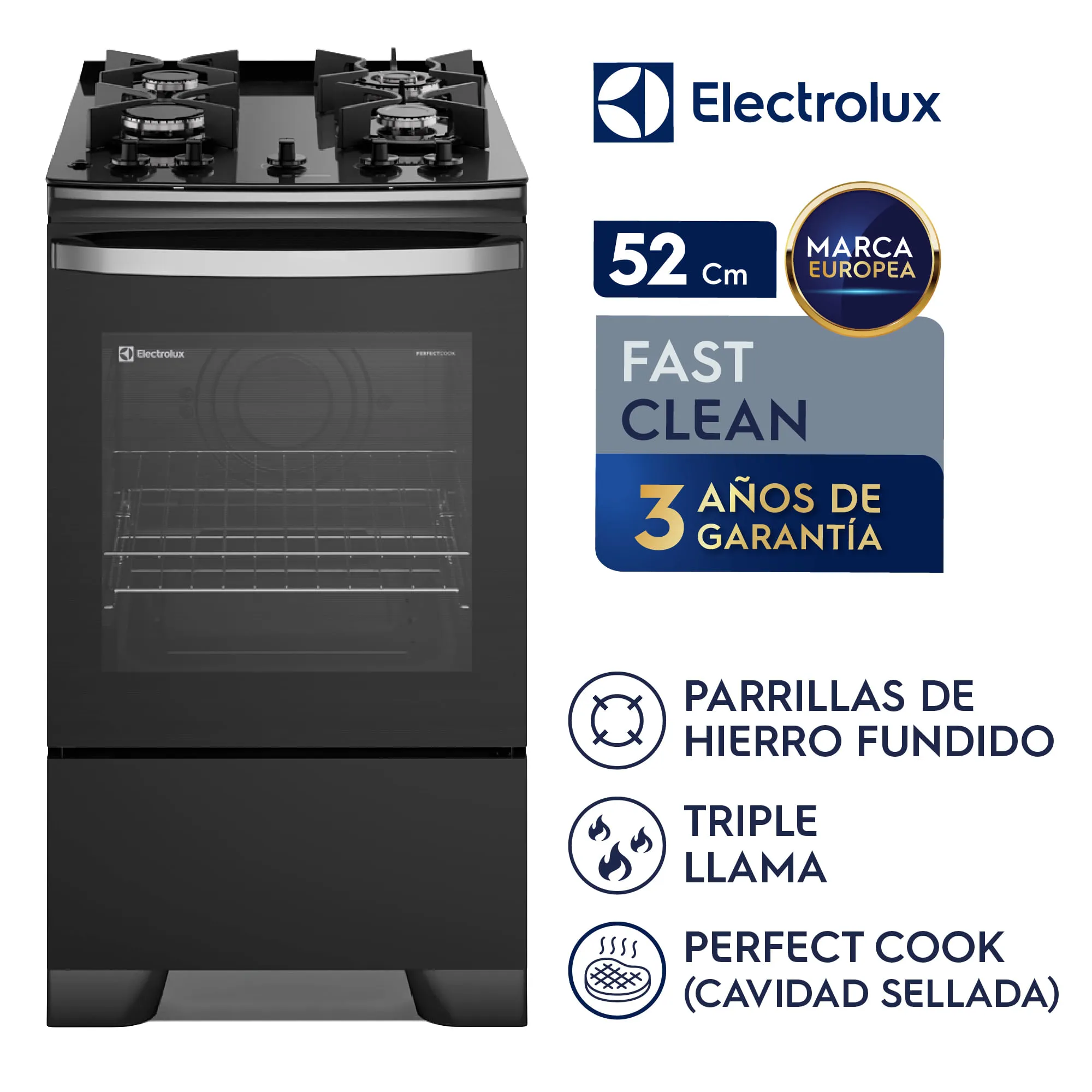 COCINA ELECTROLUX 4 HORNILLAS 52 CM F4EGB - 1