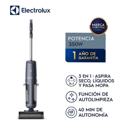 Aspiradora Mopa Inalámbrica Electrolux 3 en 1 Experience Panel LED y Batería de hasta 40 min EMC2500 - 1