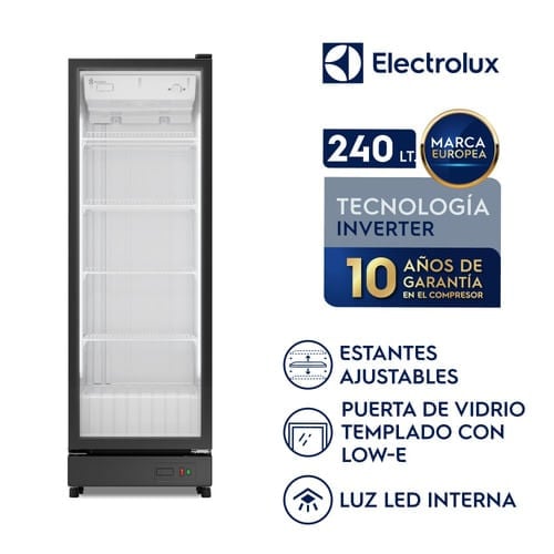 Vitrina refrigeradora Electrolux 240L Frost Free Inverter Negro ERG24A5P6AB - 1