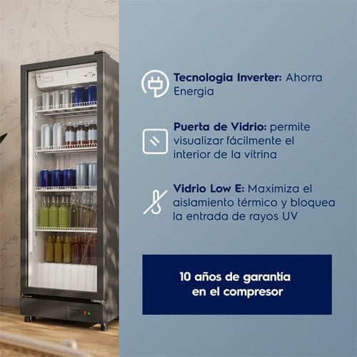 Vitrina refrigeradora Electrolux 240L Frost Free Inverter Negro ERG24A5P6AB - 6