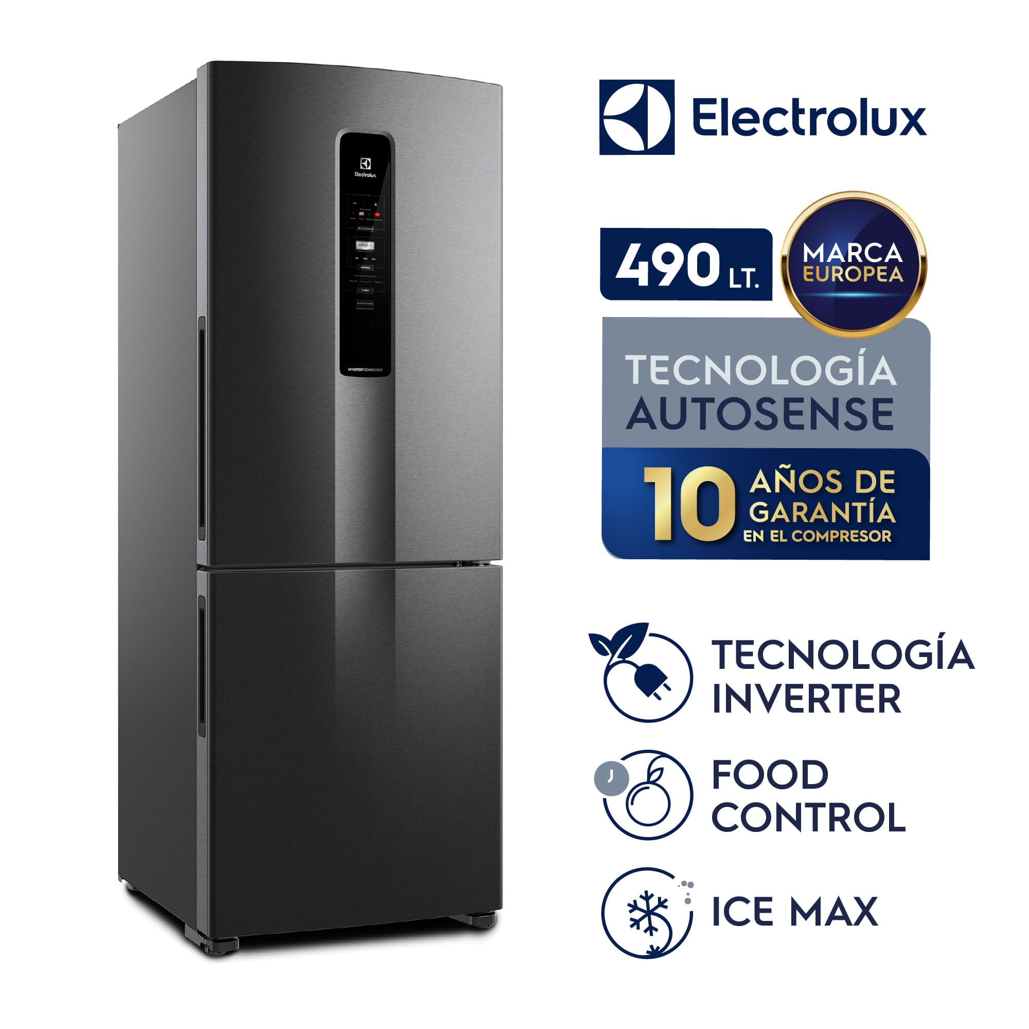 Refrigeradora Bottom Freezer Electrolux 490L No Frost  Negro IB7B - 1