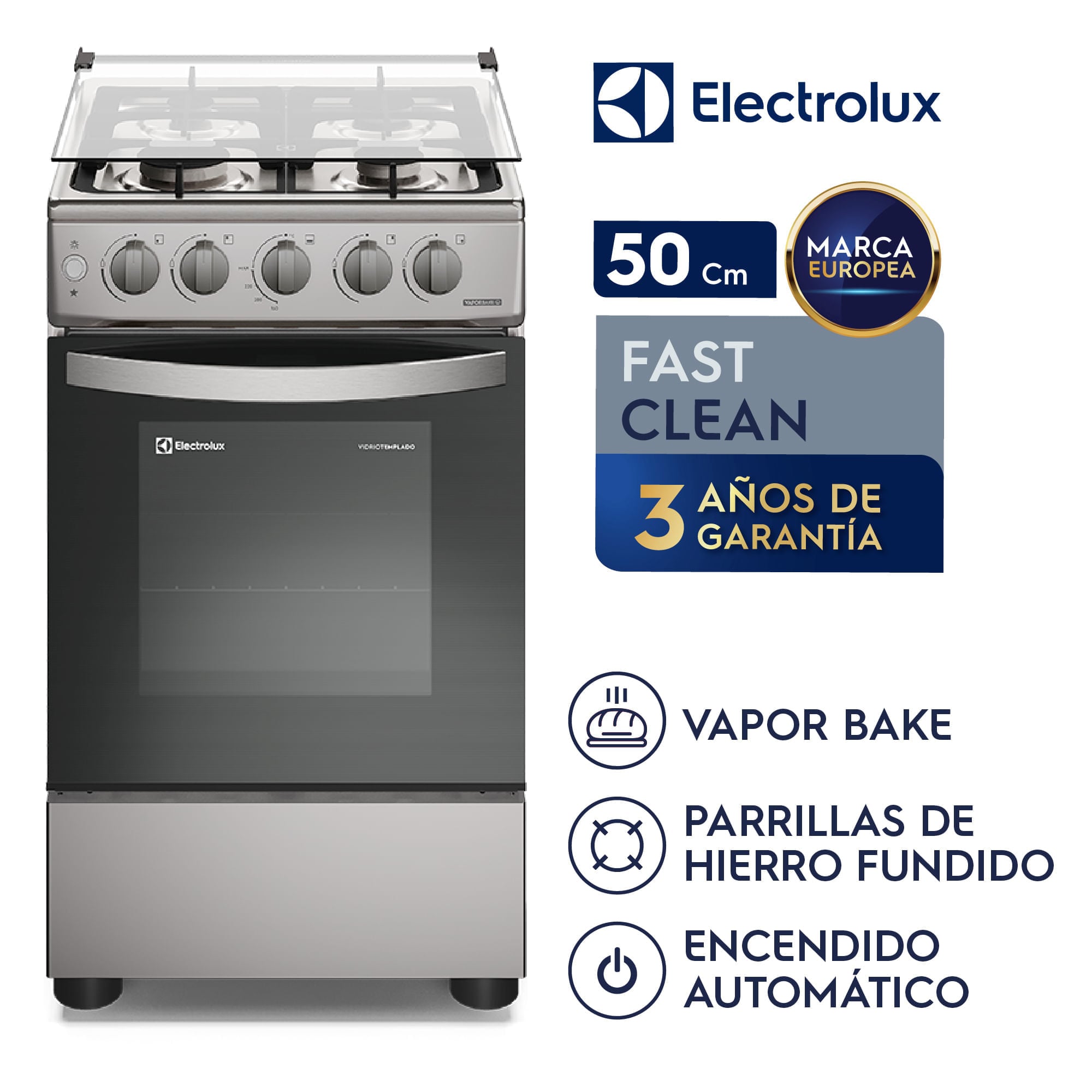 COCINA ELECTROLUX 4 HORNILLAS 50 CM SILVER FE4XSR - 2