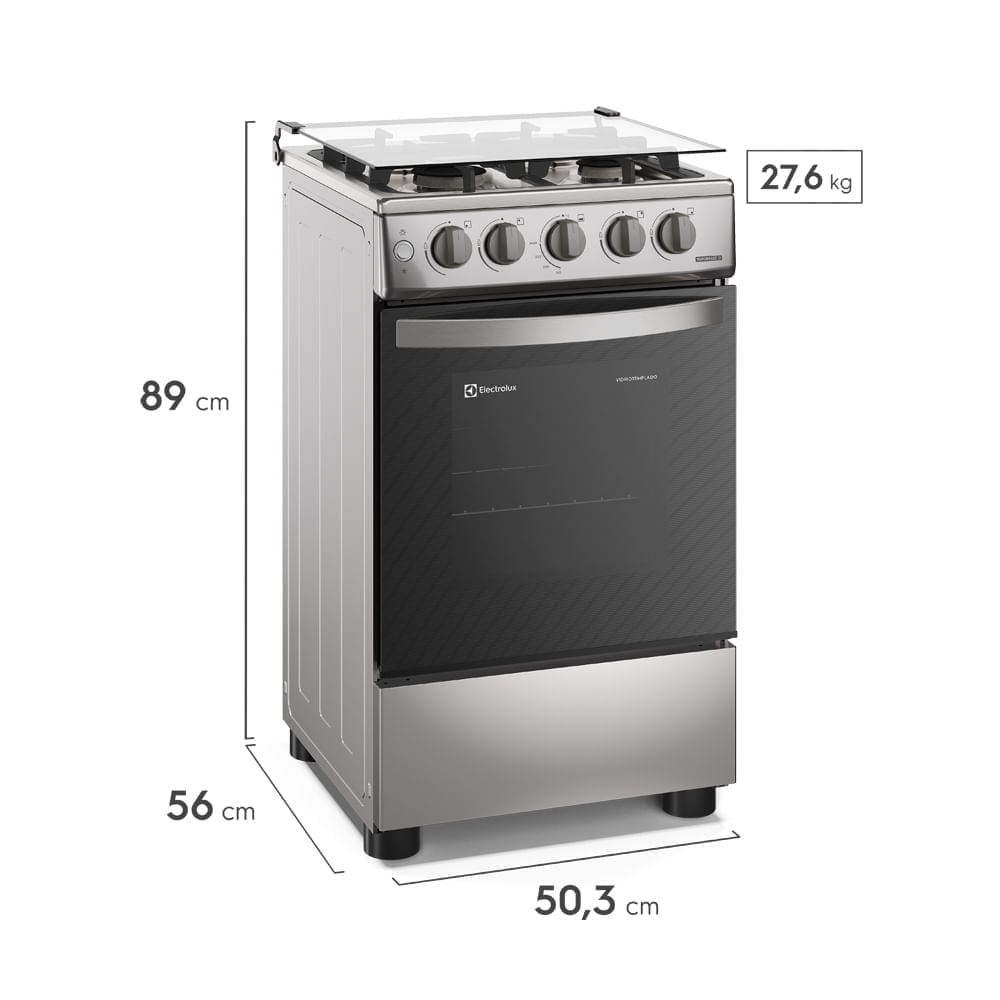 COCINA ELECTROLUX 4 HORNILLAS 50 CM SILVER FE4XSR - 9