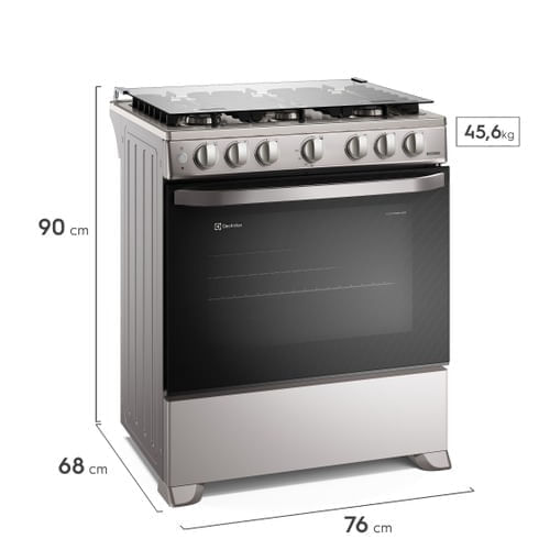 COCINA ELECTROLUX 6 QUEMADORES EFFICIENT VAPORBAKE Y PARRILLA HIERRO FUNDIDO INOX (FE6ISR) - 3