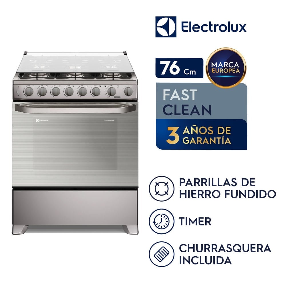 COCINA ELECTROLUX 6 HORNILLAS 76 CM INOX FE6TMR - 2