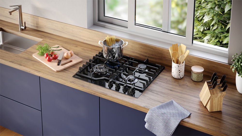 ENCIMERA A GAS 4 HORNILLAS 60CM MESA DE VIDRIO ELECTROLUX KE4CT - 9