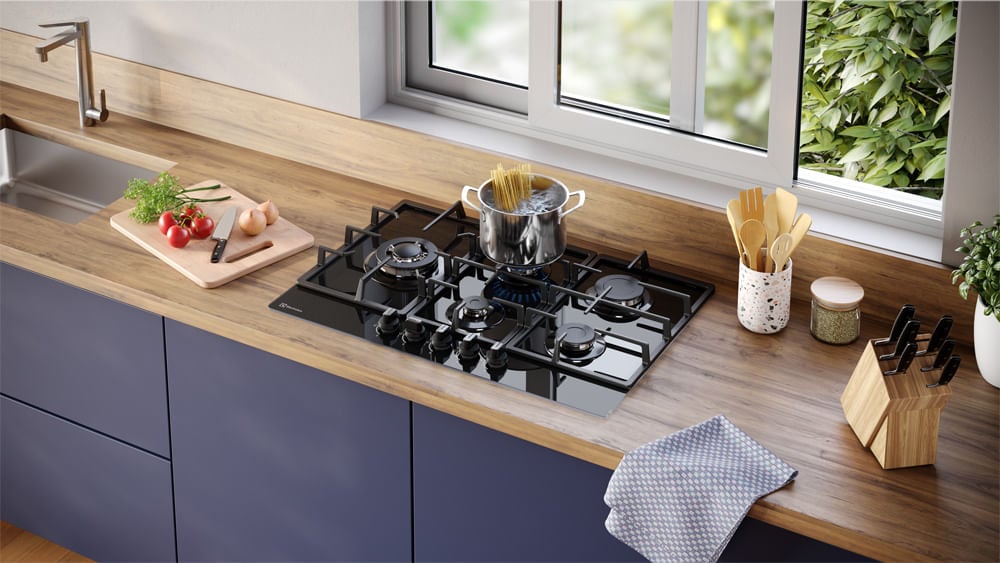 ENCIMERA A GAS 5 HORNILLAS 75CM MESA DE VIDRIO ELECTROLUX KE5CB - 9