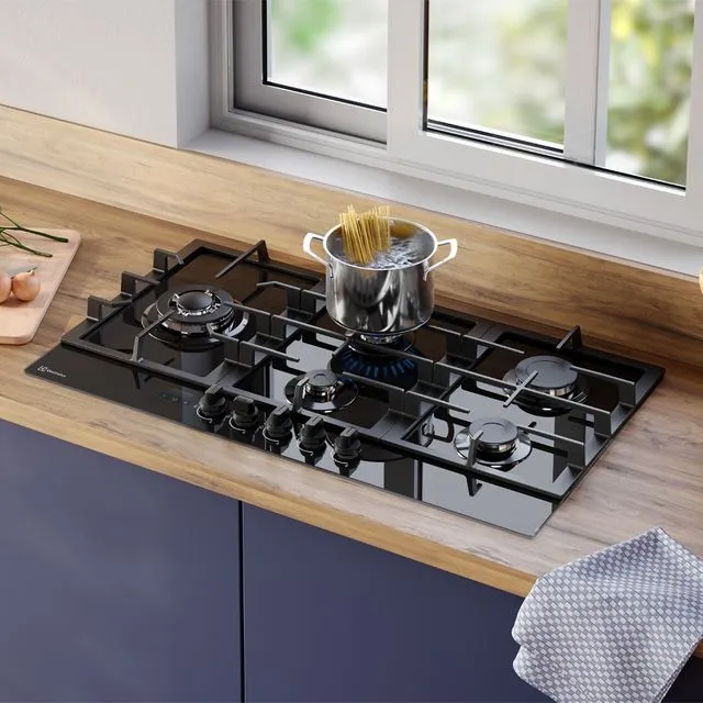 ENCIMERA A GAS 5 HORNILLAS 90CM MESA DE VIDRIO ELECTROLUX KE5DT - 8
