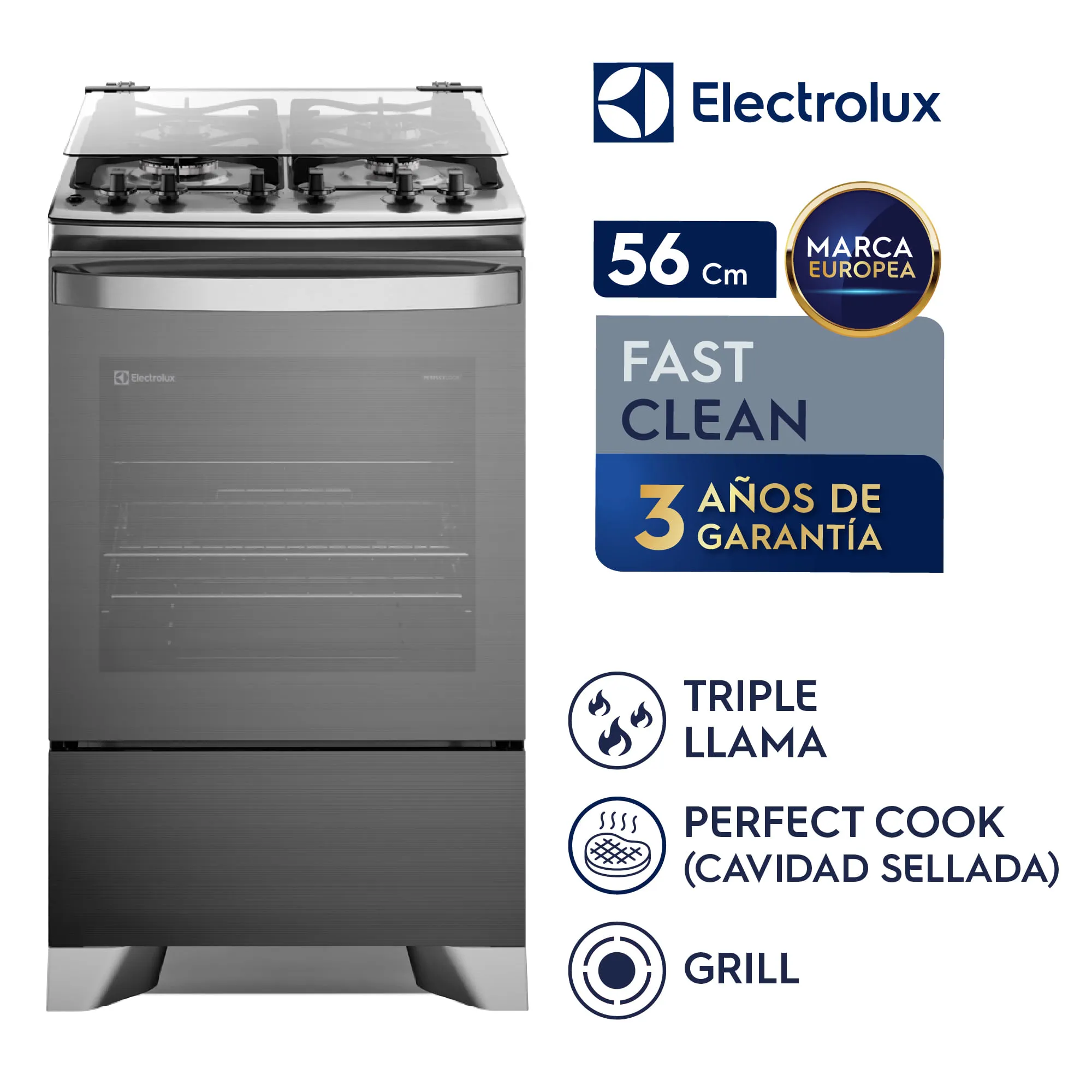 COCINA ELECTROLUX 4 HORNILLAS 56 CM F4ETG - 1