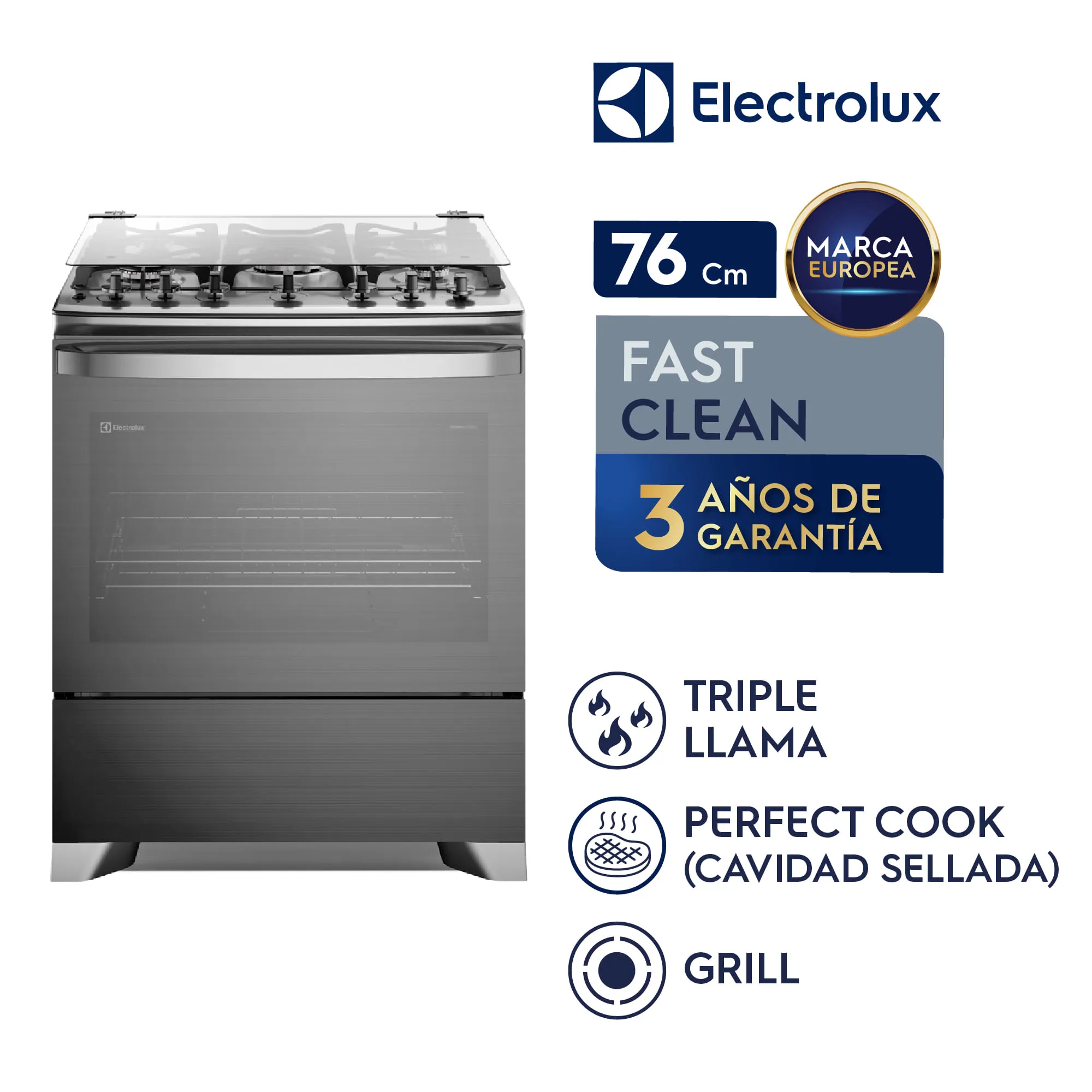 COCINA ELECTROLUX 5 HORNILLAS 76 CM F5ETG - 1