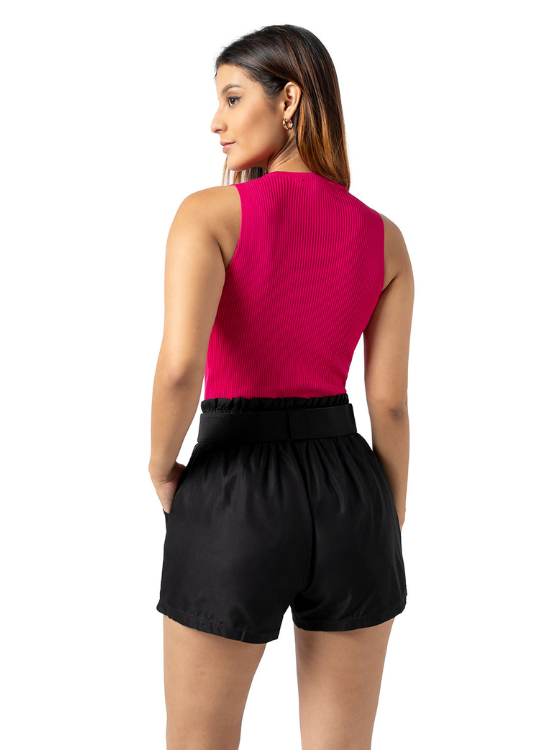 POLO SIN MANGAS MUJER DE HILO NEGRO - 2