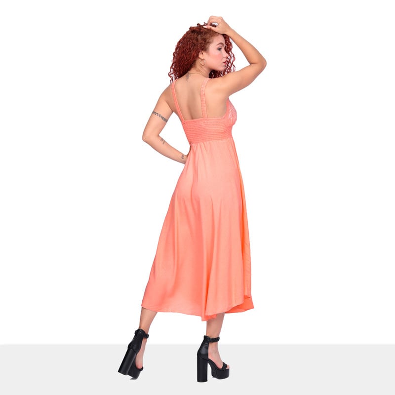 VESTIDO MUJER OEM MELÓN COLRENTEOA05 CASUAL VERANERO - 4