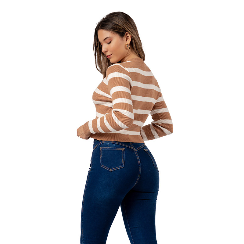 CHOMPA CASUAL CORAZÓN DE CASHEMIRA COLOR CAMEL - 3