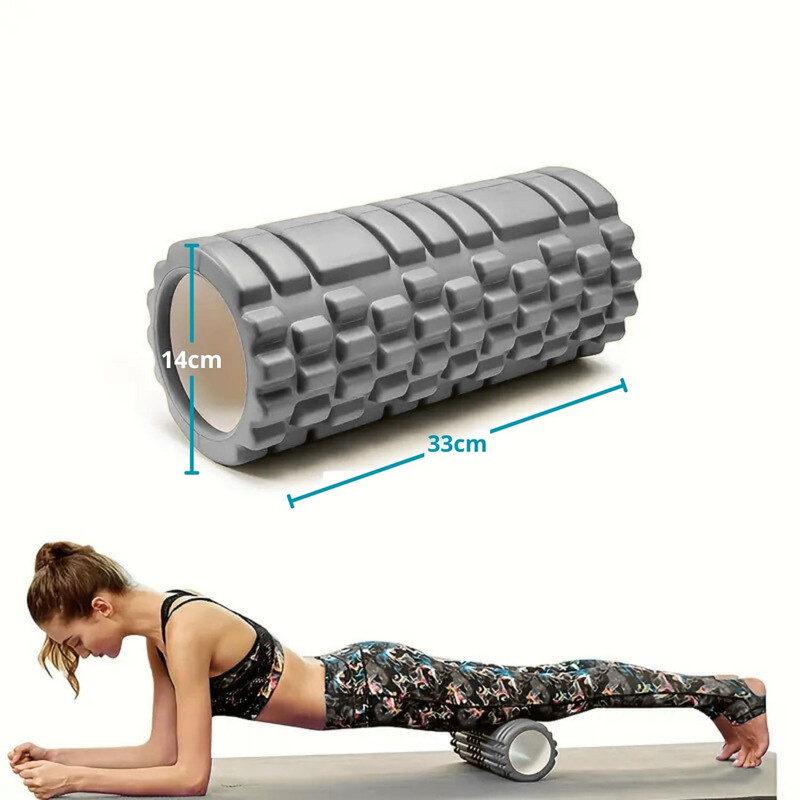 RODILLO DE YOGA FOAM ROLLER DE ESPUMA 33 X 14CM GRIS - 2