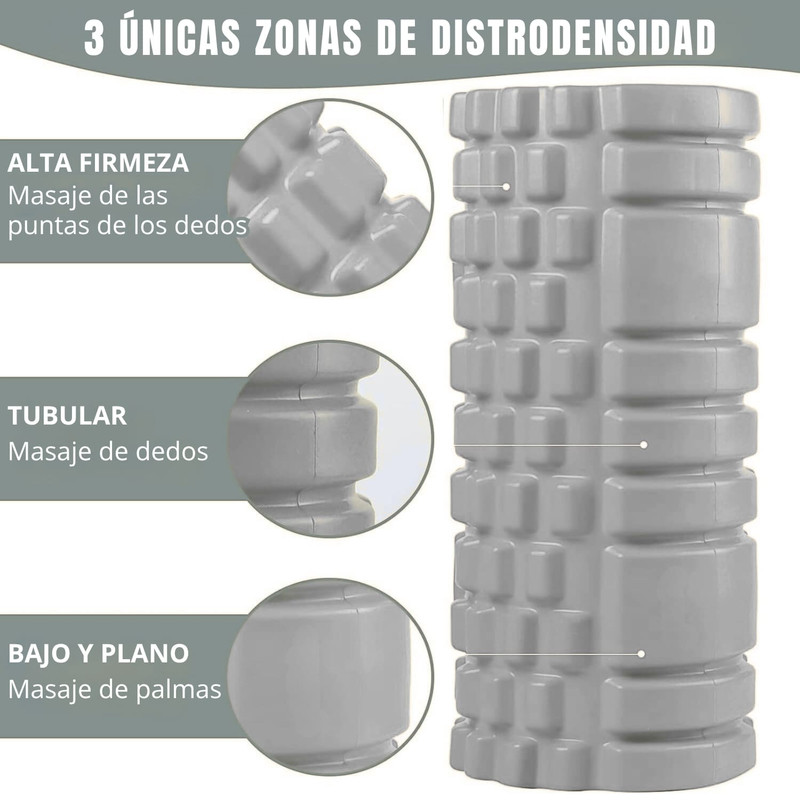 RODILLO DE YOGA FOAM ROLLER DE ESPUMA 33 X 14CM GRIS - 4