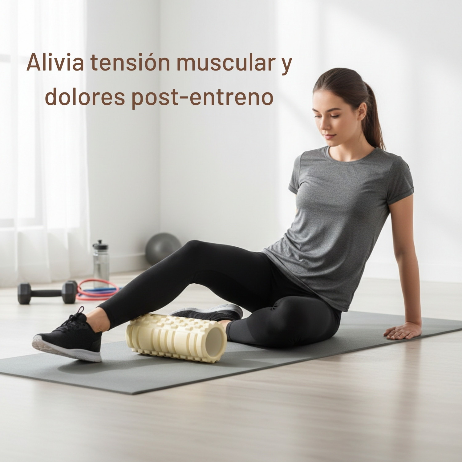 RODILLO DE YOGA FOAM ROLLER DE ESPUMA 33 X 14CM CREMA - 3